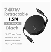 Câble USB rétractable Type C 240W PD 5A, câble de charge rapide et de synchronisation de données, cordon de charge avec logo personnalisé pour téléphone, tablette, ordinateur portable, PC