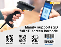 Escáner de Códigos de Barras 1D y 2D con Cable JR 710D, Escáner de Códigos QR Portátil de Alta Velocidad para Almacén