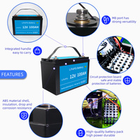 Batterie au lithium-ion 12 V 100ah 200ah 300ah Lifepo4 à cycle profond pour batteries marines et à cycle profond Systèmes solaires Batteries 12 Vol