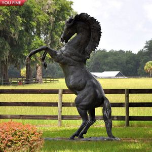 Statue de cheval sautant en bronze coulé en laiton réaliste, <span class=keywords><strong>art</strong></span> déco, parc équestre, personnalisée par l'usine YOUFINE - Product Image 6