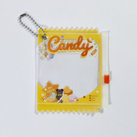 Sac d'emballage en PVC transparent personnalisé pour badges mignons, cartes photo d'idols, images, sacs à fermeture éclair en PVC pour bonbons, dessins animés et animations
