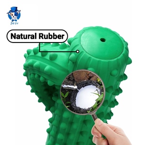 Çevre Dostu Doğal Kauçuk Kaktüs Şeklinde İnteraktif Köpek Çiğneme Oyuncakları Diş Temizleyici Sesli Köpek Oyuncağı - Product Image 3