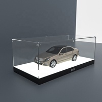 RECHI illuminé acrylique Garage Kit boîte de présentation de stockage acrylique jouet voiture modèle vitrine d'affichage avec lumière LED et boîte anti-poussière