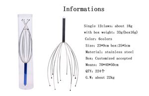 Custom 12-Claws Spider Octopus Hair Scratcher Manual <b>Tool</b> Metal Head Scalp <b>Massager</b> - Product Image 5
