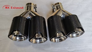 Venta directa de fábrica Compatible para BMW 2021 <span class=keywords><strong>2022</strong></span> 2023 G23 <span class=keywords><strong>M440i</strong></span> G20 G21 M340i G42 M240i Punta de escape de fibra de carbono negra de 4 salidas - Product Image 4