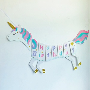 Guirnalda de Unicornio con Brillantina, Éxito de Ventas en <span class=keywords><strong>AliExpress</strong></span>, en Stock, para Decoración de Fiestas de Cumpleaños - Product Image 2