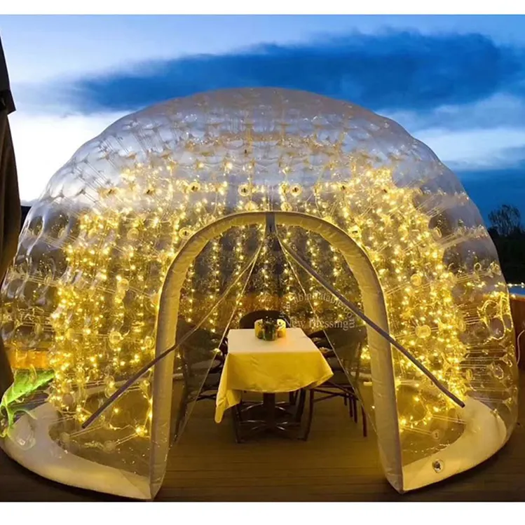 خيمة قابلة للنفخ محمولة عالية الجودة بالهواء ضيق قابل للنفخ على شكل منزل خيمة قبة واضحة للحفلات