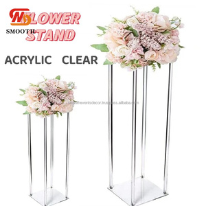 SMOOTH Hot Selling Acrylic Flower Stand Square <b>Clear</b> Flower Rack <b>Table</b> Centerpiece for Wedding Decor - Product Image 4