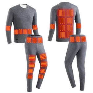 XKenHeat Intimo Termico Invernale USB Ricaricabile, 95% <span class=keywords><strong>Cotone</strong></span> 5% Spandex, <span class=keywords><strong>Maglia</strong></span> Termica a Maniche Lunghe per Uomo e Donna, Elettrico - Product Image 2