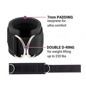 Correas de Tobillo Acolchadas de Neopreno con Compresión Profesional para Accesorios de Entrenamiento, Tobilleras Ajustables para Levantamiento de Pesas en el Gimnasio - Product Image 3