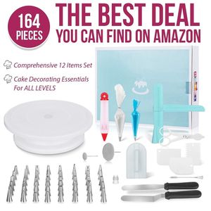 Ensemble d'outils de décoration de gâteaux de niveau expert avec des embouts à crème spécialisés et une plaque tournante professionnelle pour la pâtisserie - Product Image 4