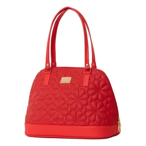 Bolso Bandolera Rojo Acolchado con Cierre de Solapa para Mujer Fana Aubrey M3759, Forro de Cuero Genuino, Decoración de Diamantes, Uso Diario - Product Image 1