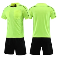 Tenue d'arbitre de football professionnelle 25/26 pour homme – Maillot de football à col ras du cou et short à trois poches 100 % polyester imprimé par transfert thermique