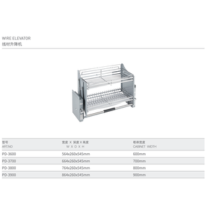 Accessori Multiuso <span class=keywords><strong>per</strong></span> Cucina, Cestello Elevabile <span class=keywords><strong>in</strong></span> Metallo Moderno, Ripiani Regolabili a Scomparsa, Cestello Elevatore <span class=keywords><strong>per</strong></span> Armadi - Product Image 6