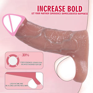 Großer Realistischer Silikon-Penis-Sleeve-Verlängerer für Männer - Wiederverwendbares Kondom in Fleischfarbe, Wasserdicht, Weich und Flexibel - Product Image 6