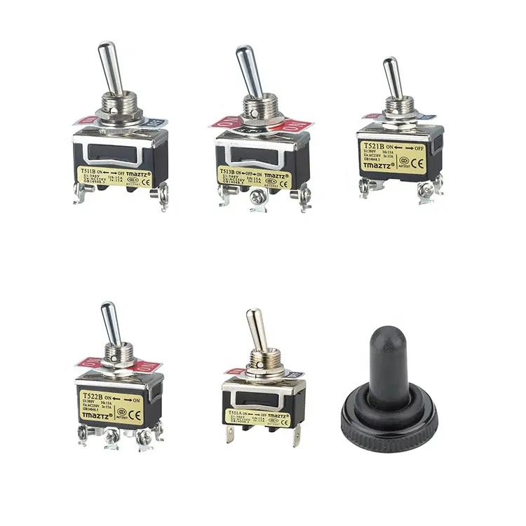 TMAZTZ 15A 250V on off on interruttore a scorrimento interruttore di protezione di surriscaldamento 4-way toggle switch 12mm(T511B)