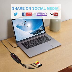 Carte de capture vidéo professionnelle, convertisseur <span class=keywords><strong>VHS</strong></span> vers numérique, convertisseur <span class=keywords><strong>Mini</strong></span> DV VCR vers numérique, RCA vers USB pour Mac, Windows, PC - Product Image 5
