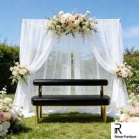 Canapé de mariage en cuir souple pour couple, style nouveau, en acier inoxydable, pour événements, chaise trône pour la mariée et le marié, idéal pour les banquets d'hôtel