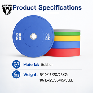 HUISHENG Colorful Rubber <strong>Bumper</strong> <strong>Weight</strong> Plates Barbell Plates Crossfit Competition Home Commercial Gym Training - Product Image 2