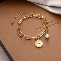 Nouveaux bracelets de perles ouvrables en plaqué or pour femmes Bracelets de mode Bracelet pendentif papillon coeur Accessoires de bijoux