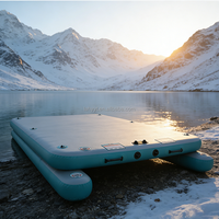 Hailebao Plateforme flottante gonflable portable en PVC, tapis de pêche, tapis d'air pour quai ou bateau, pour tous les âges