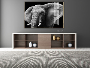 Peinture murale décorative en résine d'éléphant, toile acrylique, impression de scène, 3d, taille personnalisée - Product Image 3