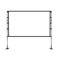 Neue Outdoor-Standprojektionsleinwand aus Metall mit Doppelhalterung, 16:9, 100 Zoll, tragbar, HD-Filmprojektionsleinwand