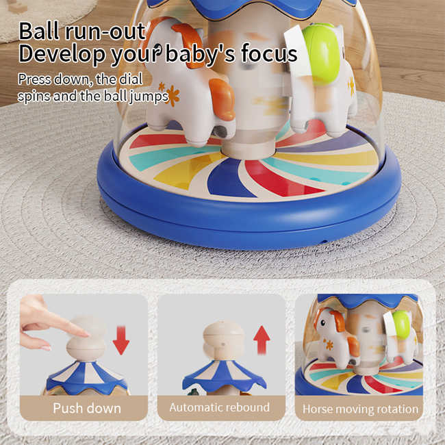 Infant Hand Press Rotate Game Montessori Sensory Color Cognitive Mini ...