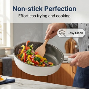 Poêle à frire en céramique titane, sans PFAS, revêtement céramique antiadhésif, poignée résistante à la chaleur, compatible avec toutes les plaques de cuisson - Product Image 3