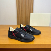 Baskets en toile et cuir à carreaux de style designer de haute qualité pour hommes – Confortables, antidérapantes, plates, respirantes, imperméables – Tendance printemps, usage quotidien