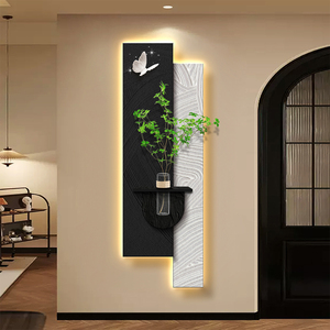 Nuovo Design di Lusso per Decorazione Casa: Dipinto in Porcellana con Incisione UV su MDF, Vaso con Albero Artificiale e <span class=keywords><strong>Arte</strong></span> Murale LED - Product Image 1
