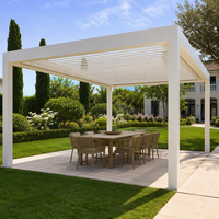Pergola en aluminium JiaKe 3x3m pour extérieur avec toit à lames motorisées, facile à assembler pour jardin, patio et villa