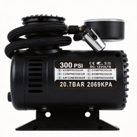 Durable 12V Electric Portable Mini Air Pump Fast Inflate 250PSI Max Pressure Air Gauge Included Consistent Performance Home Tire