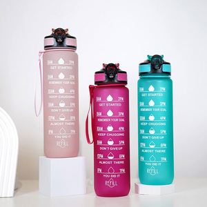Botella de agua de plástico portátil transparente Bpa Yoga Fitness deportes nuevos artículos logotipo personalizado impreso botella de agua vidrio regalo de negocios - Product Image 1