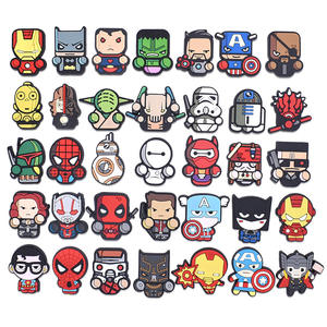 HY Venta al por Mayor de Dijes de PVC de Dibujos Animados de <span class=keywords><strong>Marvel</strong></span> Superhéroes, Personalizados, para Sandalias y Pulseras, Regalo para Niños y Niñas, Dijes de Silicona - Product Image 1