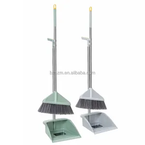 2024 new broom and dustpan set wireless plastic magic sweeper anti dust silicone floor soft wholesale metal besom