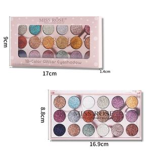 Paleta <span class=keywords><strong>de</strong></span> Sombras <span class=keywords><strong>de</strong></span> Ojos MISS ROSE, 18 Colores Brillantes e Impermeables, Maquillaje <span class=keywords><strong>de</strong></span> Ojos con Brillo para Discoteca y Escenario - Product Image 1
