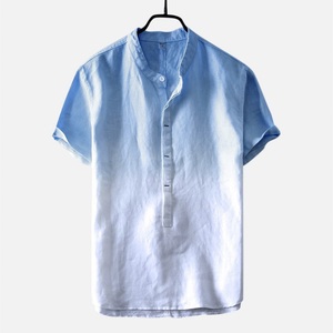 Camisa de manga corta de lino transpirable para hombres con extensión informal de moda y ajuste relajado perfecto para salidas de verano y playa - Product Image 5