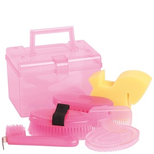 Boîte de toilettage pour chevaux Ensemble de brosses à épousseter pour équipement d'équitation Ensemble de soins de toilettage pour chevaux - Product Image 1