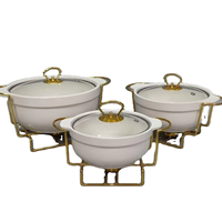 Marmite à soupe ovale en céramique marbrée avec couvercle en verre, design européen, finition mate, double anse, logo personnalisé, compatible induction et lave-vaisselle