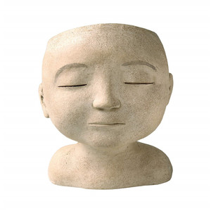 Nouveau <span class=keywords><strong>pot</strong></span> de fleurs en polyrésine/résine tête d'une dame jardinière en résine intérieure/extérieure-les plantes ressemblent à des cheveux, 9 "de haut - Product Image 5