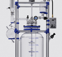 Réacteur en verre à double enveloppe automatique de 200 L avec contrôle PLC et moteur 220 V 750 W, service après-vente fourni pour les usines de fabrication