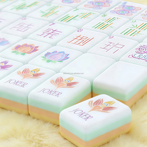 En gros, Nouvel ensemble de Mahjong de voyage moderne en acrylique, motif Bambou Jaune, 160 tuiles gravées, 4 couches, de luxe, Oh My American, tuiles de Mahjong personnalisées - Product Image 4