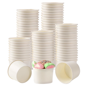 แก้วกระดาษคราฟท์สองชั้นแบบกำหนดเองได้ รีไซเคิลได้ เกรดสำหรับอาหาร ขายดีที่สุด สำหรับบรรจุภัณฑ์อาหารจานด่วน ไอศกรีม และอาหารทำมือ - Product Image 1