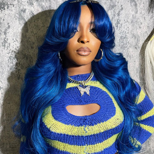 วิกผมลูกไม้ด้านหน้าแบบมีลูกไม้สีฟ้า13X6 13x4วิกผมคนบราซิลโปร่งใสสีฟ้าท้องฟ้า5x5 - Product Image 3