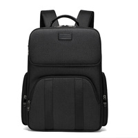 Sac à dos professionnel imperméable pour homme en tissu Oxford avec fermeture éclair et fermoir, doublure en polyester, bretelles à coussin d'air, couleur unie, grande capacité
