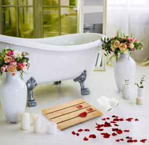 Alfombrilla antideslizante de bambú para baño, alfombrilla impermeable para <span class=keywords><strong>suelo</strong></span>, alfombrilla de <span class=keywords><strong>ducha</strong></span> de <span class=keywords><strong>madera</strong></span> - Product Image 4