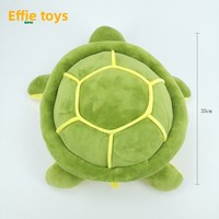 Vente en gros transfrontalière : Grand coussin en peluche tortue de 33 cm, adorable tortue de mer verte en fausse fourrure, jouet en peluche doux avec rembourrage en coton PP