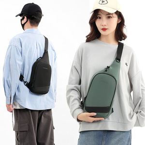 Men's Oxford <b>Chest</b> Bag Zipper Closure Summer Fashionable Waterproof Portable Sports Style Crossbody Bag for Daily Use - Product Image 6