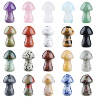 Figurine Champignon en Cristal Naturel en Gros, Mini Statue Champignon Multi-Pierres Précieuses, Pierre de Guérison, Décoration de Bureau à Collectionner
